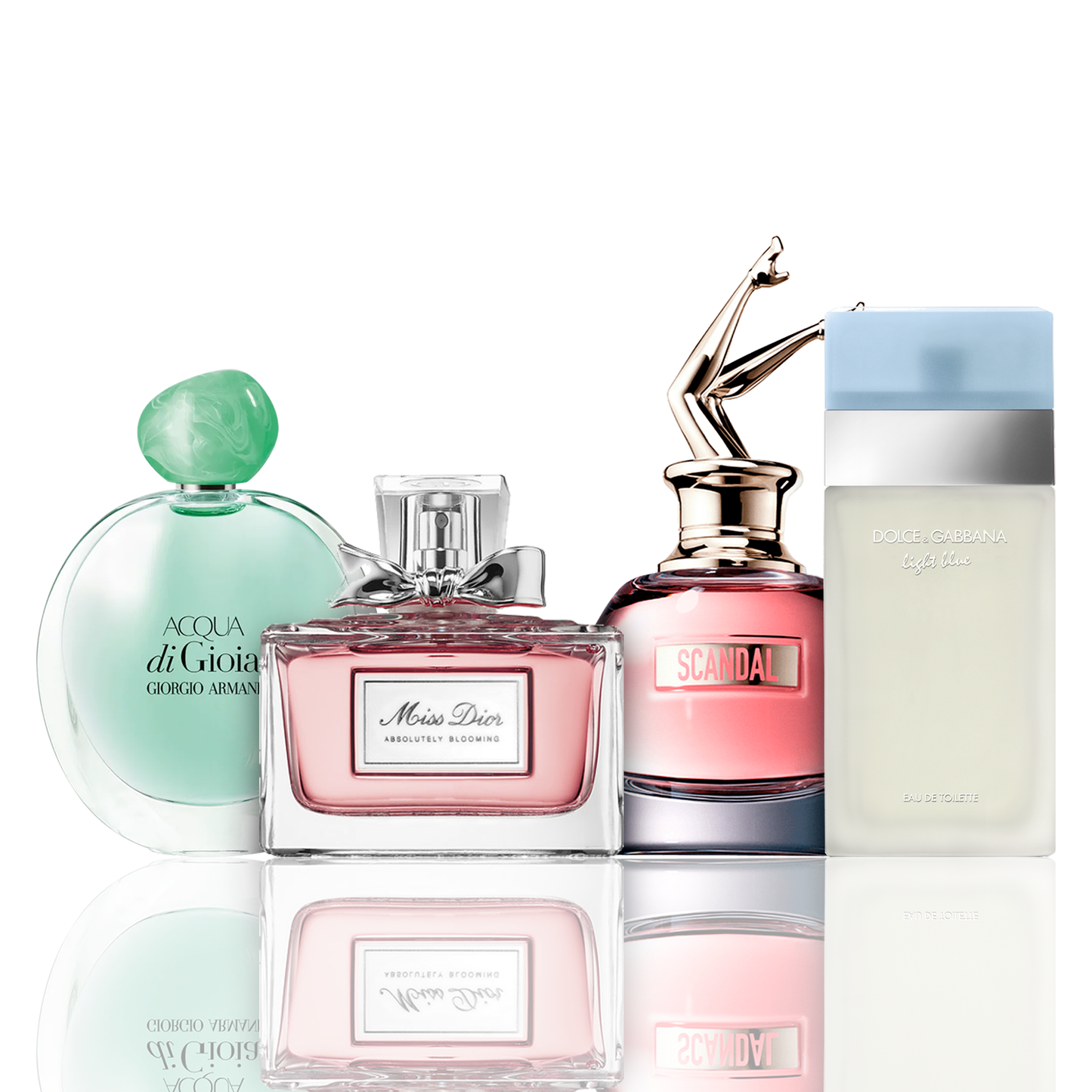 Zestaw 4 Perfum | Acqua di Gioia, Light Blue, Scandal, Miss Dior 100 ml